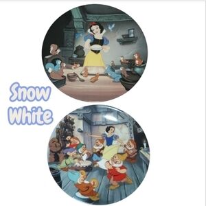Two Snow White Colorful Plates Knowles home decor plate 8-1/2"